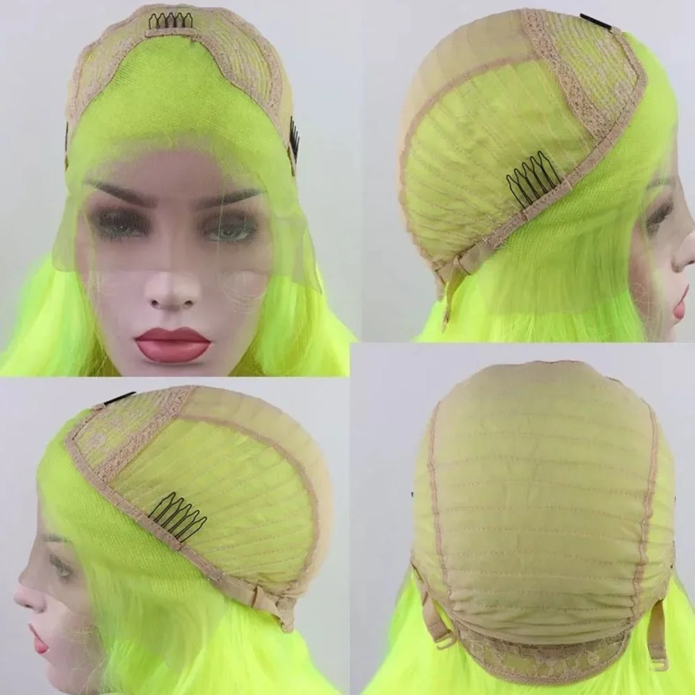 💫NEON LIME GREEN BODY WAVY  LACE FRONT WIG💫 *NEW